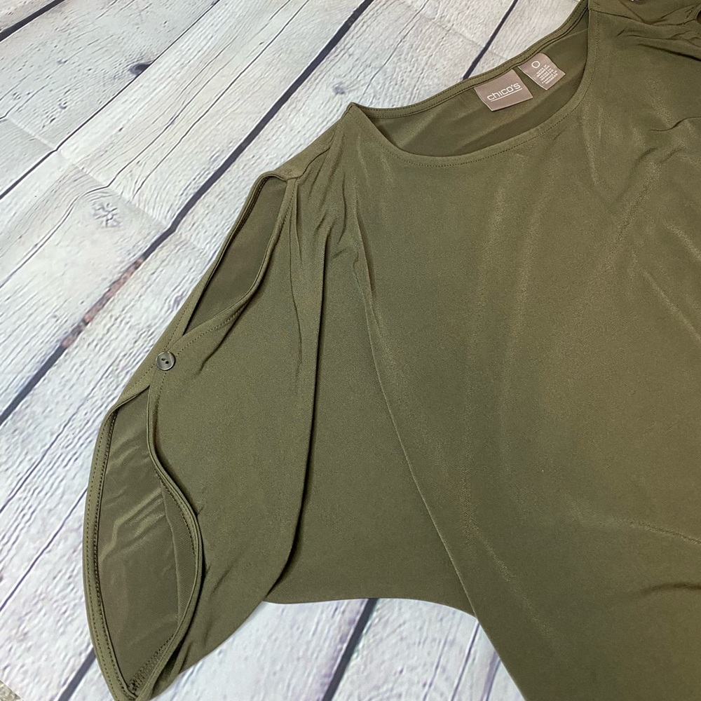 Chico’s Brown Open Shoulder Top